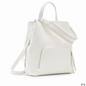 Desigual small multi-position backpack in white